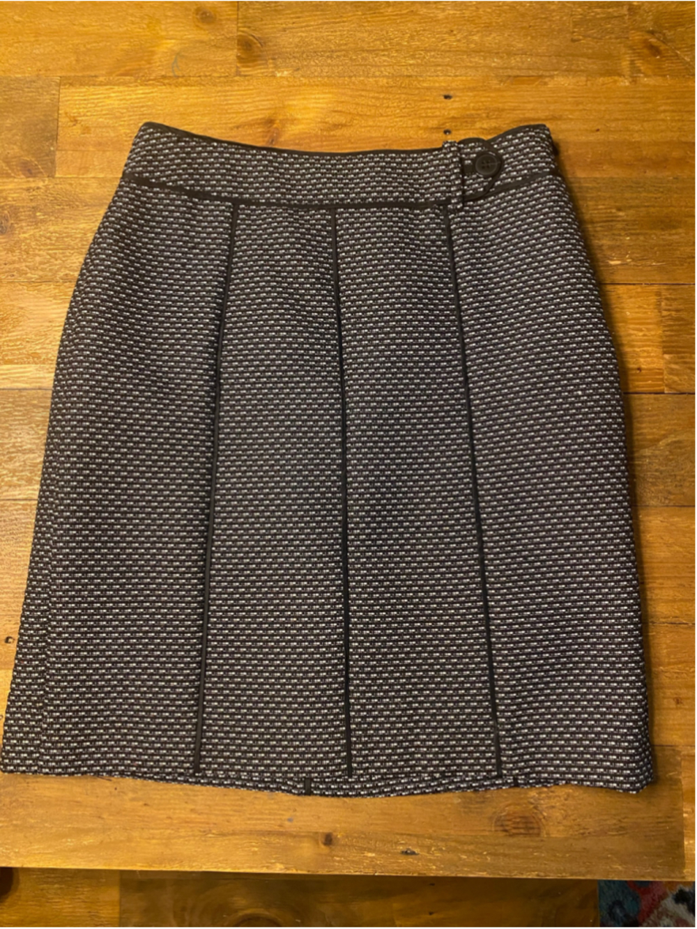 Ann Taylor Petite 0P Petite Black White Tweed Skirt